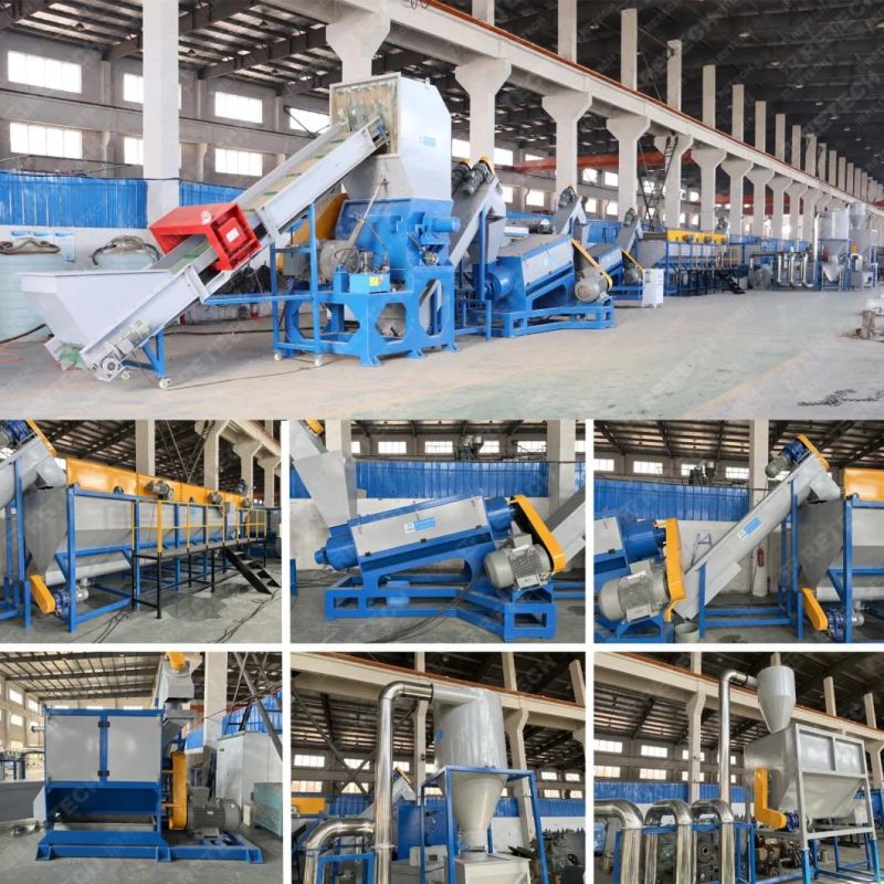 500kg/Hr LDPE Film Washing Recycling Machine with Squeezer Drying System