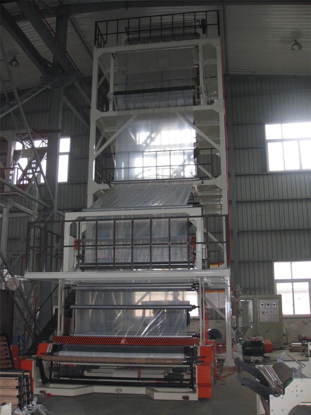 LDPE LLDPE Three Layer Film Blowing Machine with Rotary Die Head Double Winder for Agricultural Film