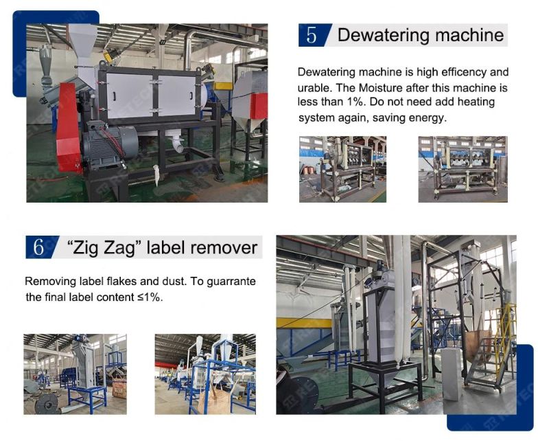 CE Standard 1500kg/H Waste Oily Pet Cola Bottle Washing Recycling Machine