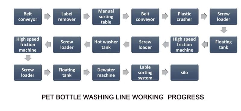 Complete Pet Recycling Line Include Grinding Washing Drying and Re-Granulation