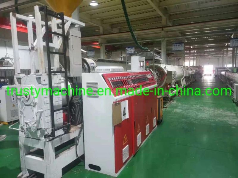 (Diameter From 110mm to 280mm) HDPE Water Gas Supply Plastic Pipe Tube Making Machine/Trusty New Type HDPE Plastic Extrusion Line