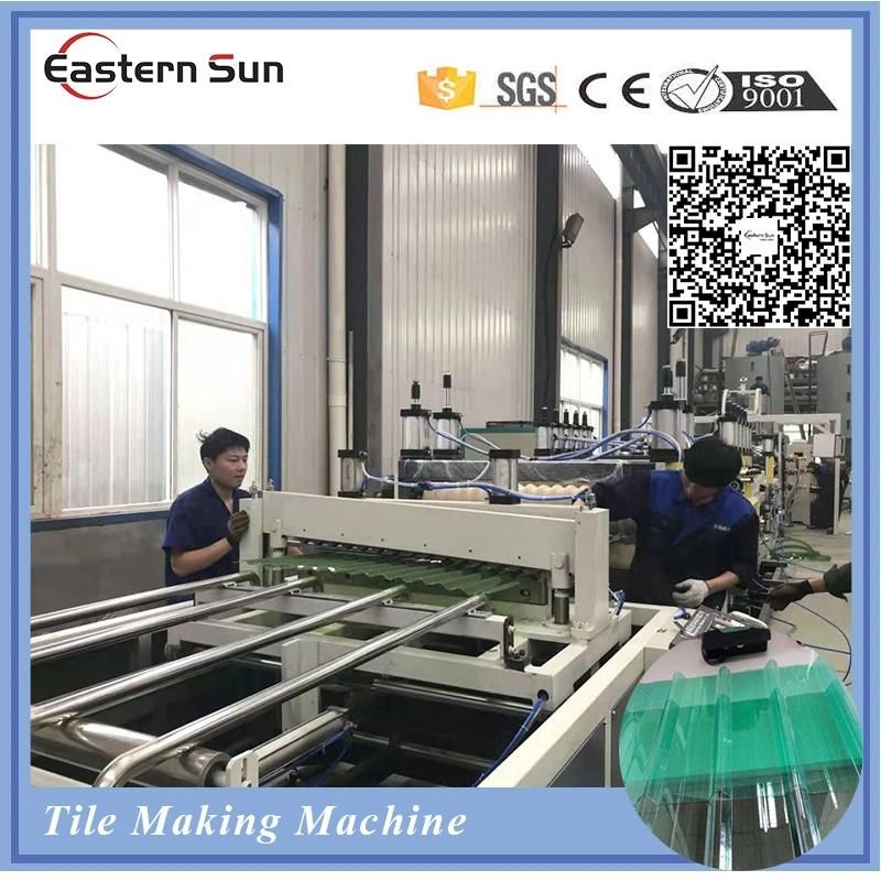 PVC Pet Wave Corrugated Roofing Sheet Plastic Tile Extruding Machine