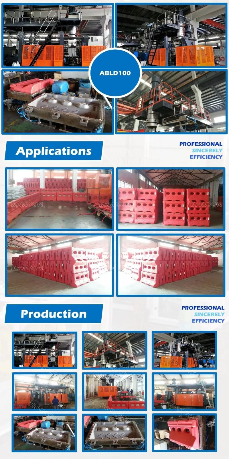 Economic Accumulation Type Blow Molding Machine for Roadblocks