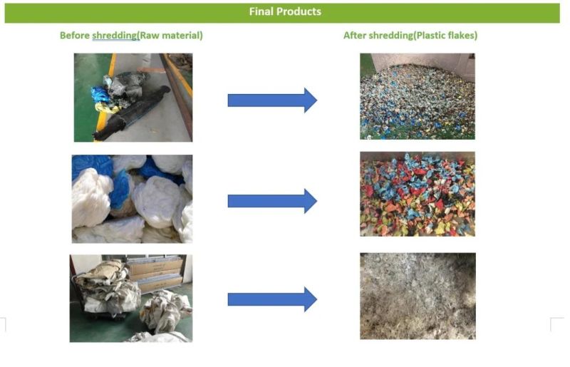 CE Single Shaft Plastic Container/Barrel/Bottle Shredder/Film&Jumbo Bag Shredding Machine with High Capacity