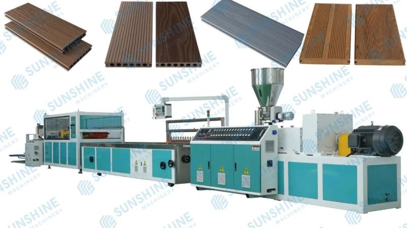 Outside Outdoor Exterior PP PE Wood Plastic Composite WPC Decking Production Machine