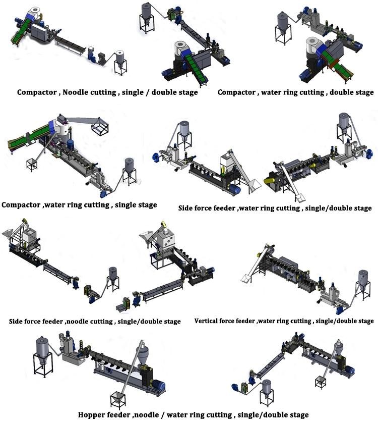 Pelletizing Processing Line for Mixed Plastic Wastes BOPP