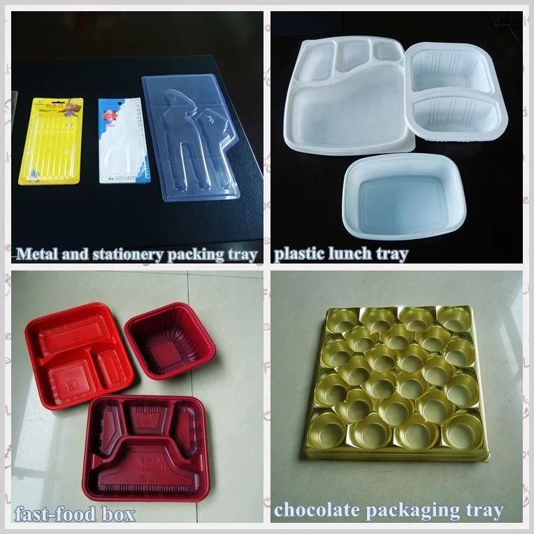 Automatic Three Station Plastic Tray/Container/Box /Lid Vacuum Forming Machine