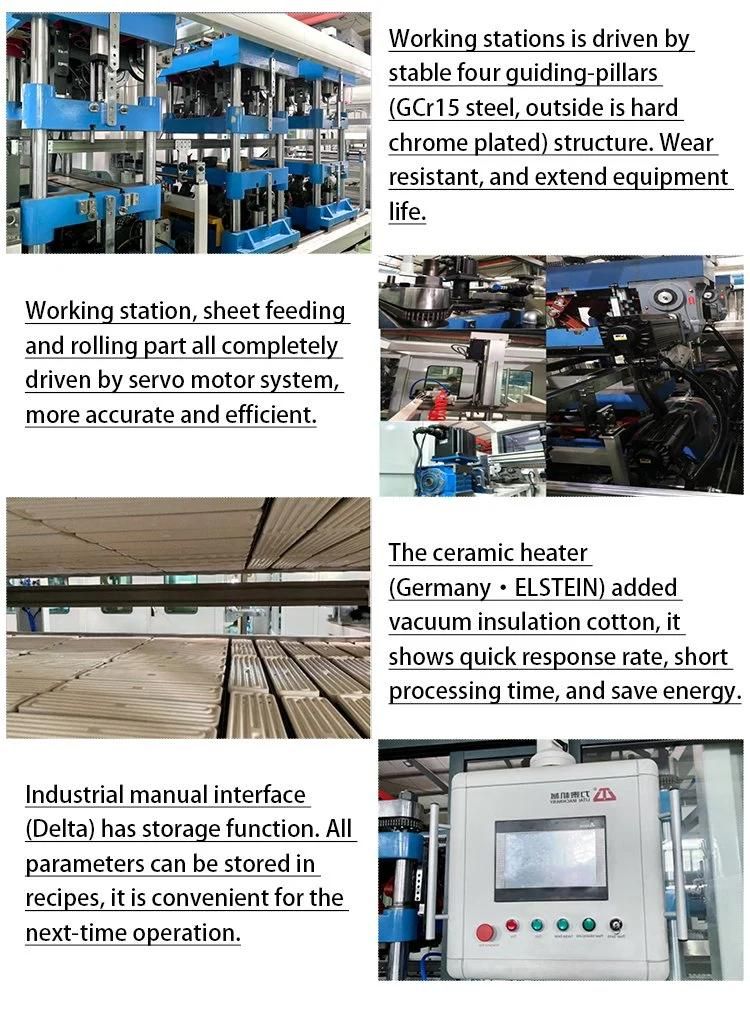 Disposable Plastic Box and Plate Vacuum Forming and Making Four-Station Thermoforming Machine for Vmoulder Machine Disposable Lunch Box