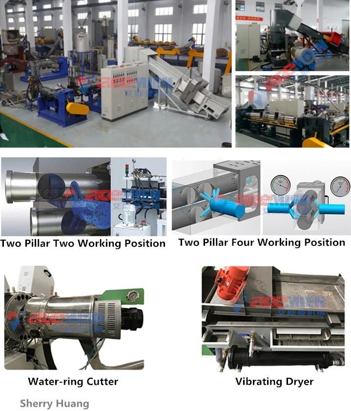 Plastic PP PE HDPE LDPE Film Extruder Granulating Pelletizing Machine Production Line