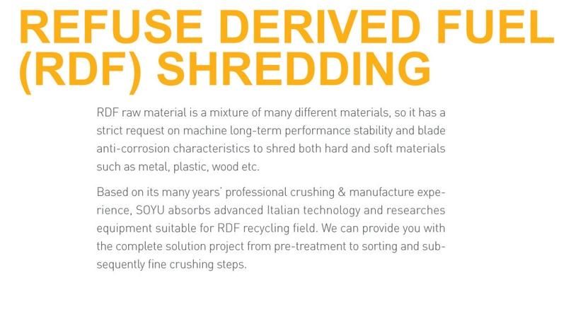 Refuse Derived Fuel (RDF) Shredder/Msw Shredder