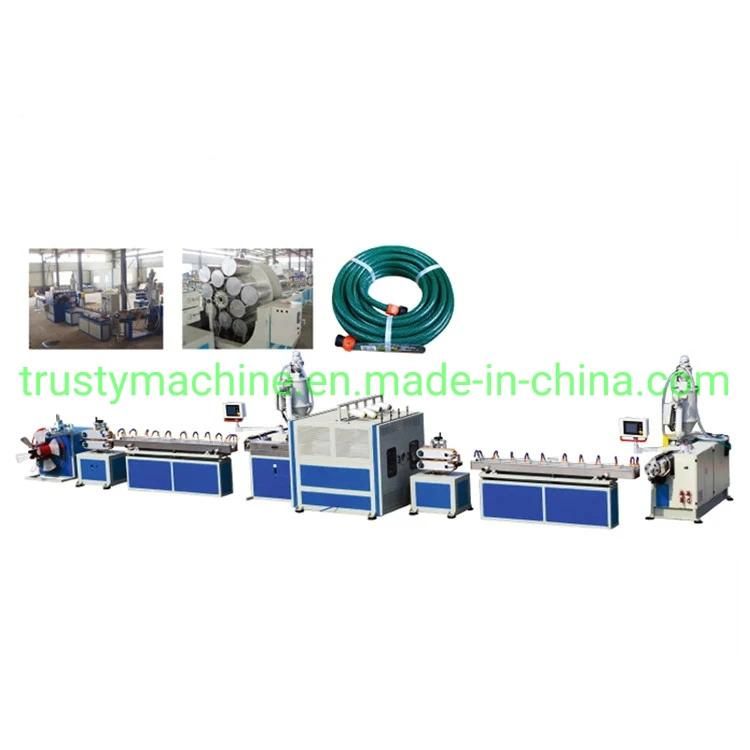 Plastic Soft PVC Garden Fiber Braided Reinforced Pipe Hose/Corrugated Pipe/Tube Extrusion Making Machine