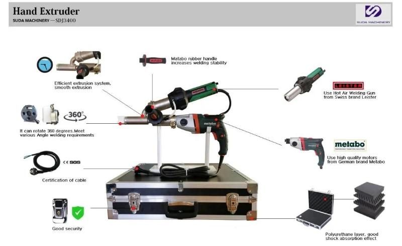 Handheld Plastic Welding Extruder Extrusion Gun for HDPE PP PVDF/Hand Extruder/Plastic Welder