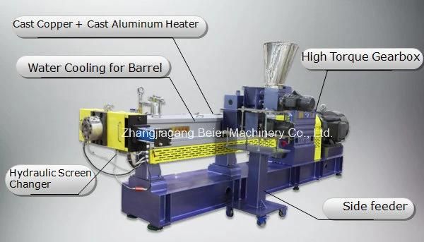 Tsk95b Parallel Twin Screw Extrusion Die-Face Hotting Cutting Pelletizing Line 800-1000kg/H