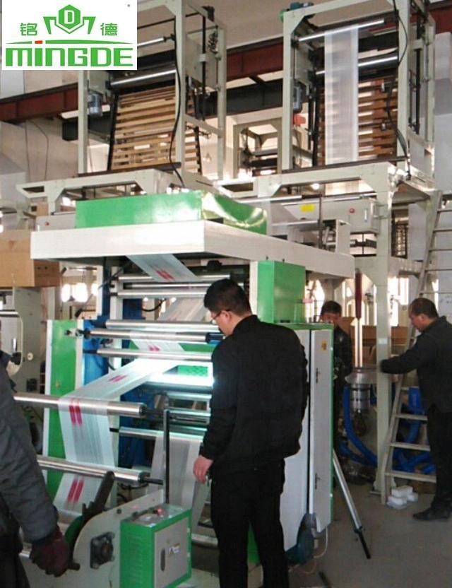 High Output LLDPE Plastic Film Blowing Machine with Flexographic Printing Connect-Line Set