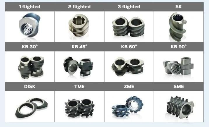 Tex77 Single Flighted Twin Screw Extruder Parts Screw Elements