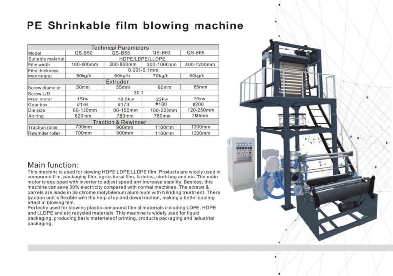 PE Shrinkable Rotary Die Head Film Blowing Machine