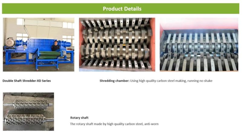 Industrial Waste Plastic Paper Board Twin Shaft Shredder