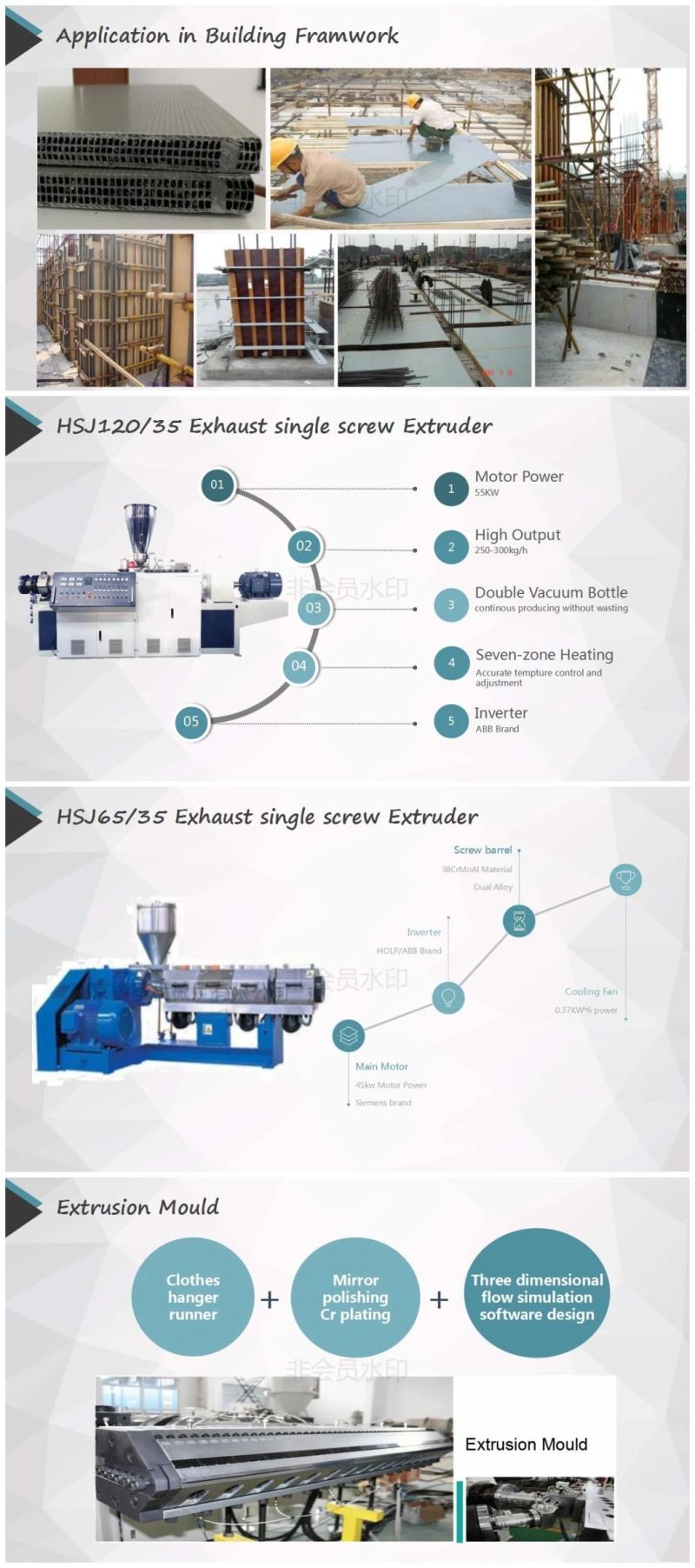 PE PP PVC Wood Plastic Building Board Extrusion Line/Construction Templates Making Machine /Construction Templates Extruder