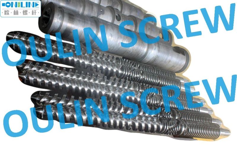 80/156 Twin Conical Screw and Barrel for PVC WPC Spc Extrusion