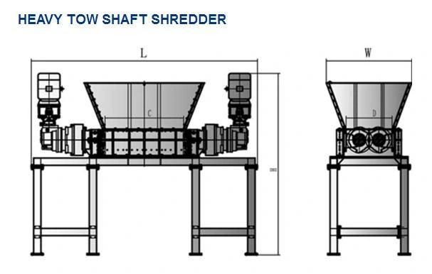 Recycling Machine Scrap Metal Two Shaft Tire Tyre Plastic PP Shredder Recycling Machine Line/Plastic Recycling Machine