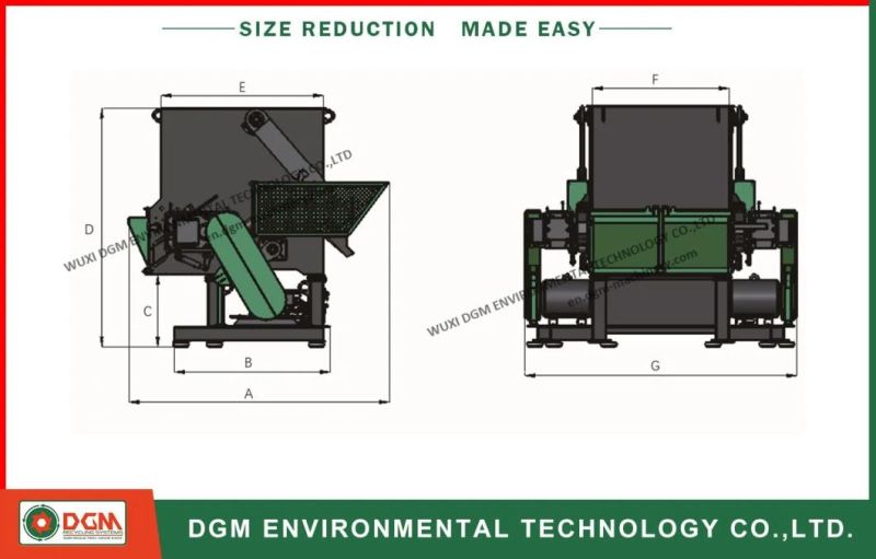 Size Reduction Plastic Shredding Machine with Single Shaft Shredder to Recycle PE