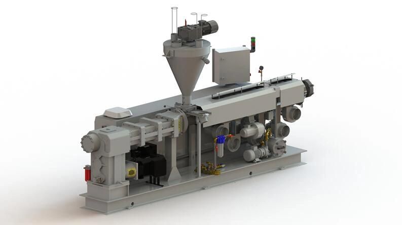 Plastic PVC/SPVC/WPC Counter Rotating Twin Screw Extruder Pelletizer Price