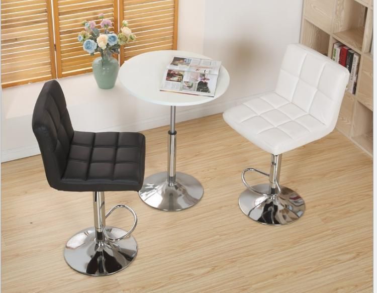 Hot Sale Home Bar Stools Adjustable Club Faux Leather Swivel Bar Chair with Chrome Legs