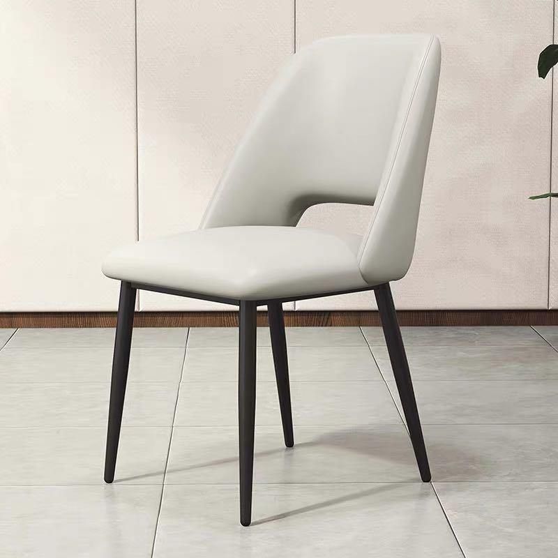 Nordic Style Furniture Comfortable PU Seat Moon Back Dining Chair