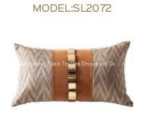 Home Bedding Waist Pillow Golden Strip Sofa Fabric Upholstered Cushion Almofada