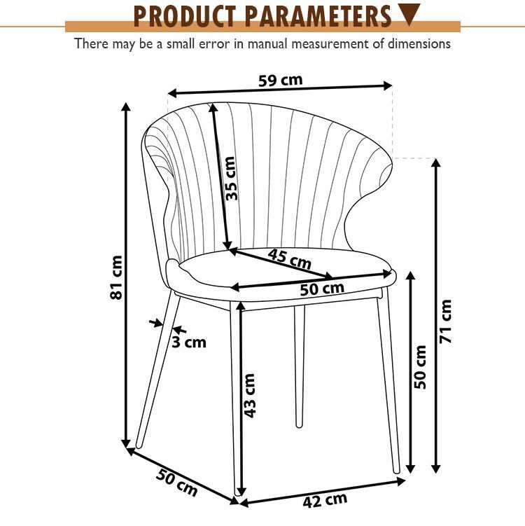 2022 Hot Sale Home Furniture Good Quality Dining Room Fabric Velvet Dining Arm Chair