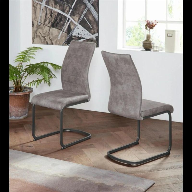 Dining Chair with Z Shape Chrome Legs