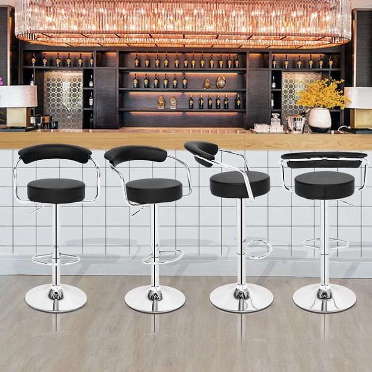 Wholesale Price Office Furniture Rotatable and Adjustable PU Leather Bar Stools Chair