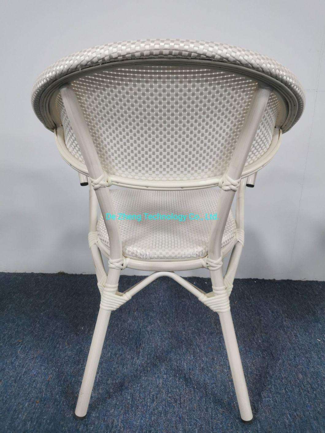 Modern Outdoor Handmade Furniture High Quality Stackable Rattan Textylene Mesh Chair Dining Set Garden Deck Chairs