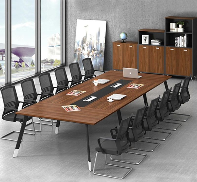 Wholesale Office Furniture Conference Table Straight Desks with Fixed Drawers