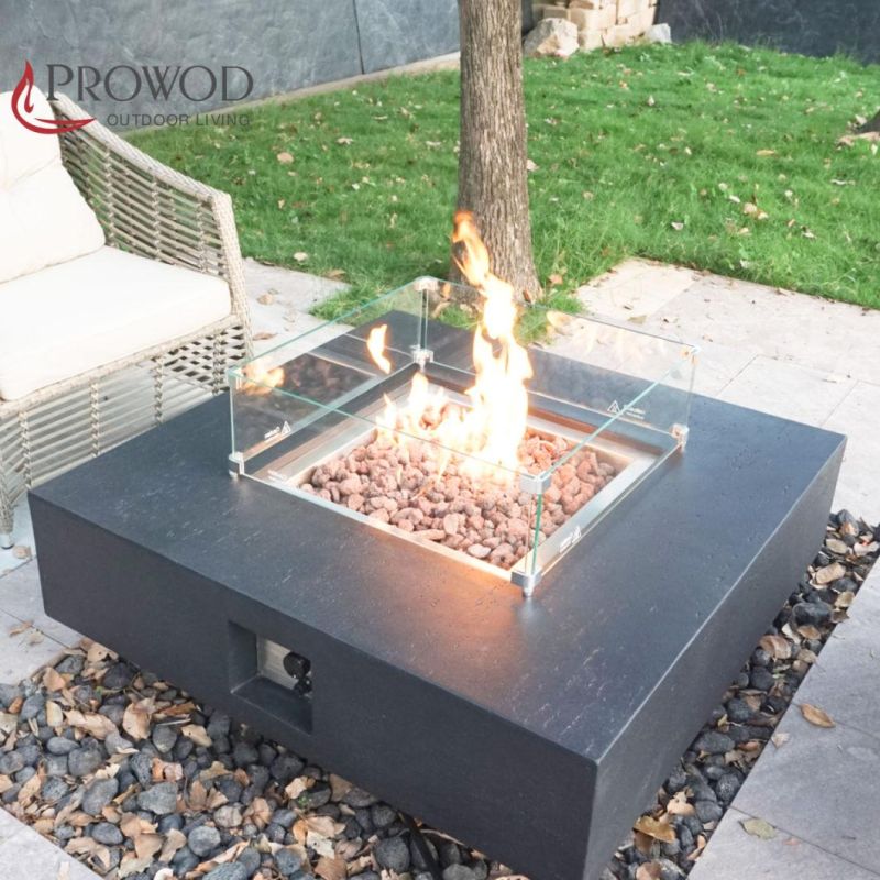 Hot Selling Outdoor Garden Cast Concrete Gas Fire Pit Table