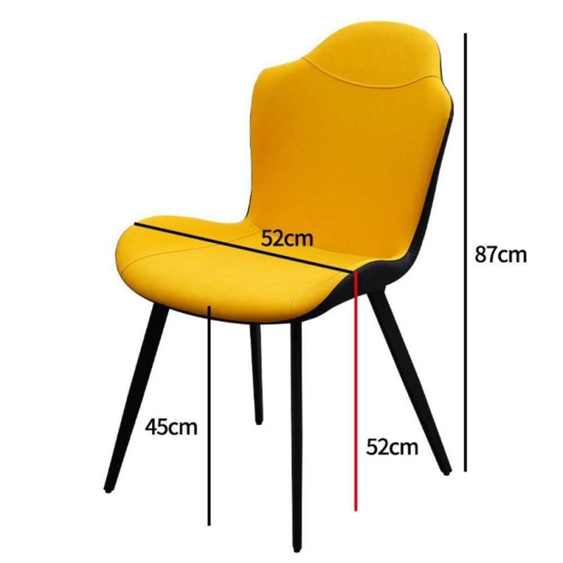 Europe New Design Metal Legs Leather Seat Replacement Dining Chair