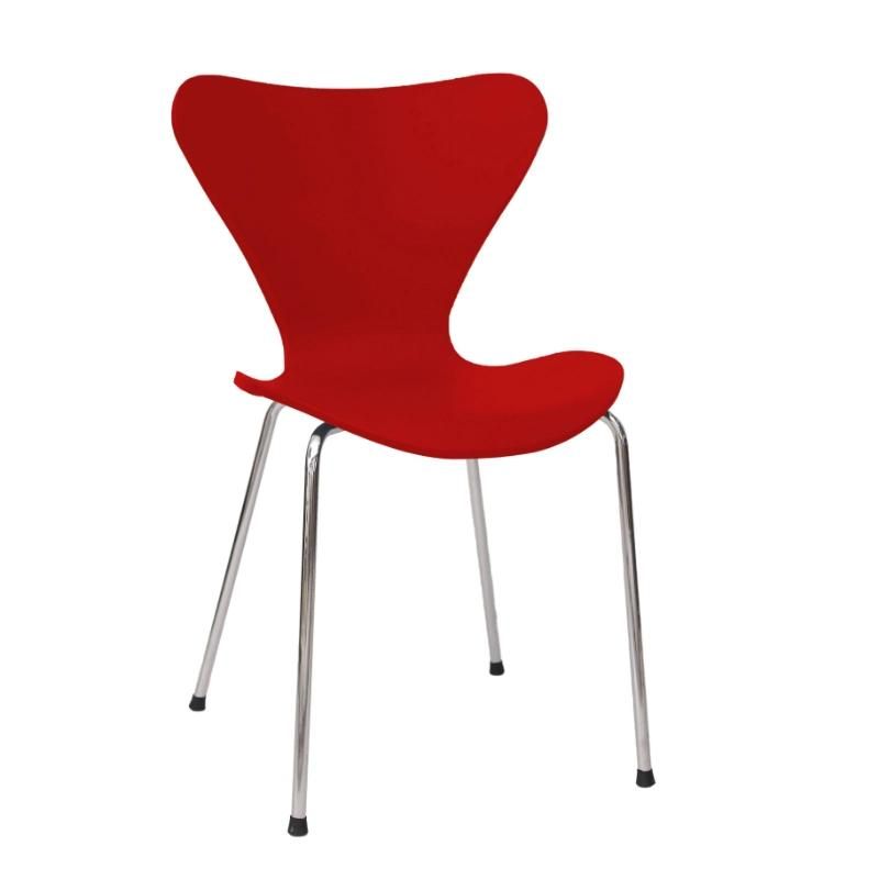 Modern Nordic Outdoor Furniture PP Plastic Chair Cheap PP Dining Chair with Chrome Plated Metal Legs