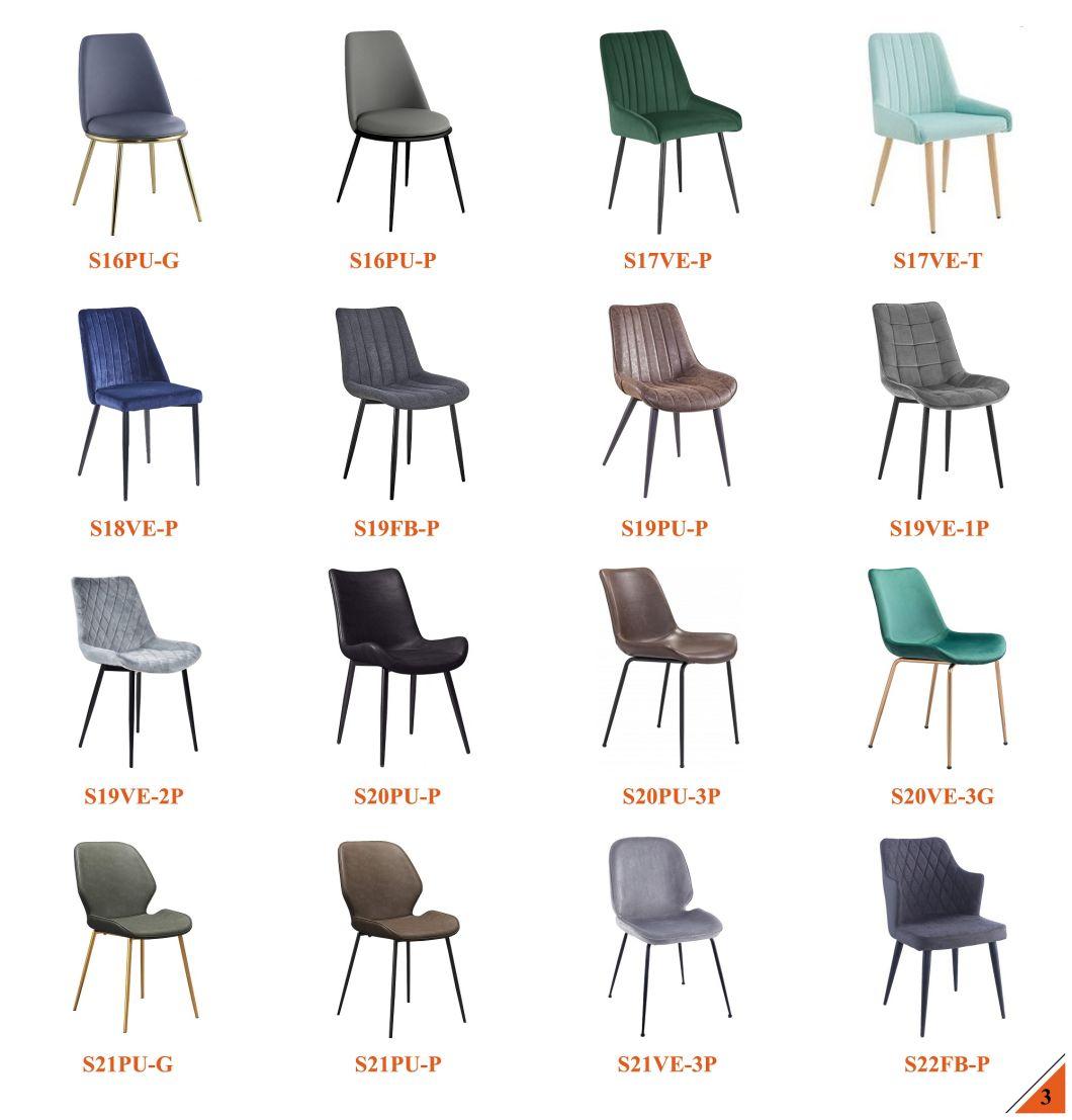 High Quality PU Leather Stainless Steel Gold Dining Chair