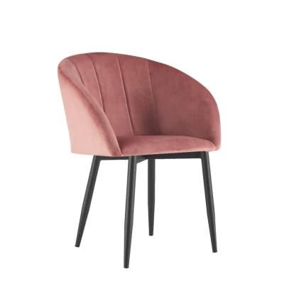 Free Sample Wholesale Design Room Furniture Nordic Velvet Modern Luxury Dining Chairs with Metal Legs Black Gold