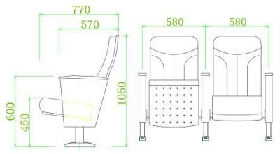 Juyi Jy-999t Manufacture Price Cinema Chairs Theater Chairs Metal Legs for Hall Soft Chair Fabric Chair Furniture