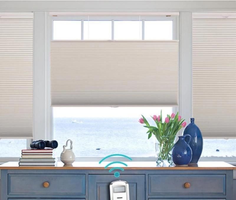 Motorized Cellular Shade Top Down Bottom up or Day and Night Honeycomb Blinds, Cellular Shades Fabric Honeycomb Blinds