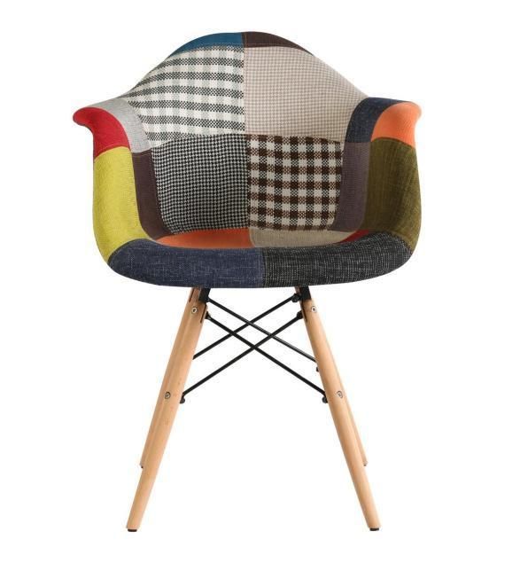 Hot Sale Restaurant Furniture Modern Simple Colorful Fabric / Velvet Dining Chair with Wood Legs