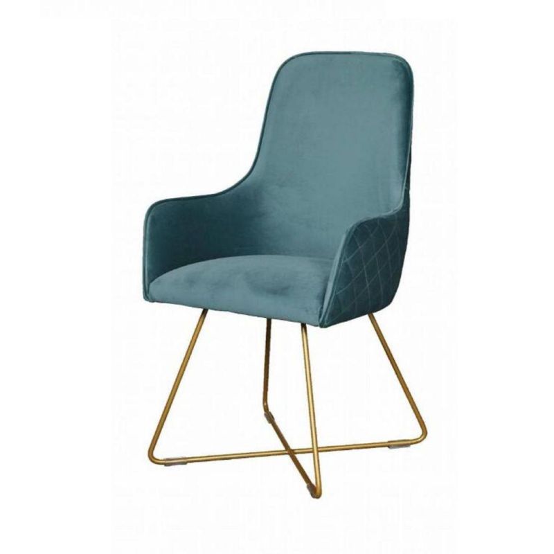 Italian Minimalist Modern Iron Frame Designer Fabric Dining Chair for Hotel Cafes Dining Chair