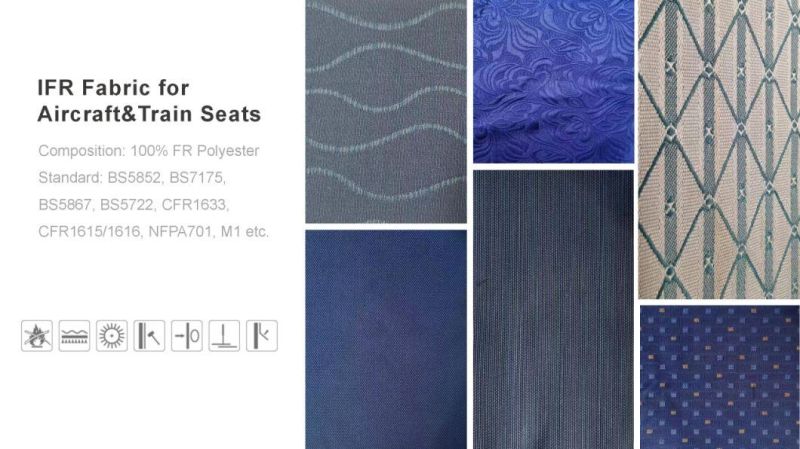 Factory Price Directly Sales Flame Retardant Fabric Polyester Jacquard Fabric Fireproof Seat Chair Cover Fabric