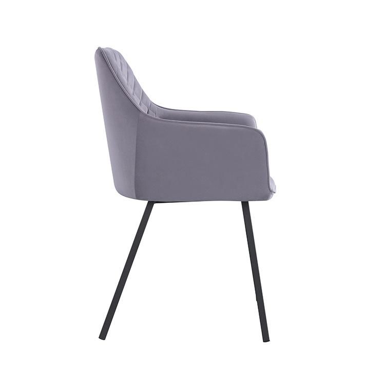 China Supplier Direct Sale Unique Design Upholstered Home Furniture Chair Velvet Fabric Cover Seat Dining Armchairs