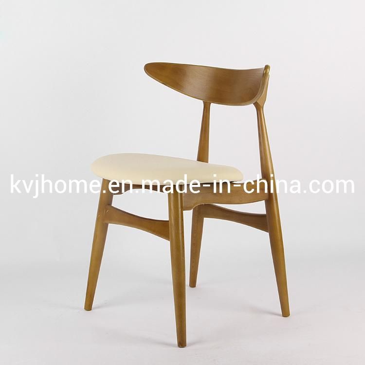 Kvj-9023 Green Cream PU Seat Moonback Restaurant Wood Dining Chair