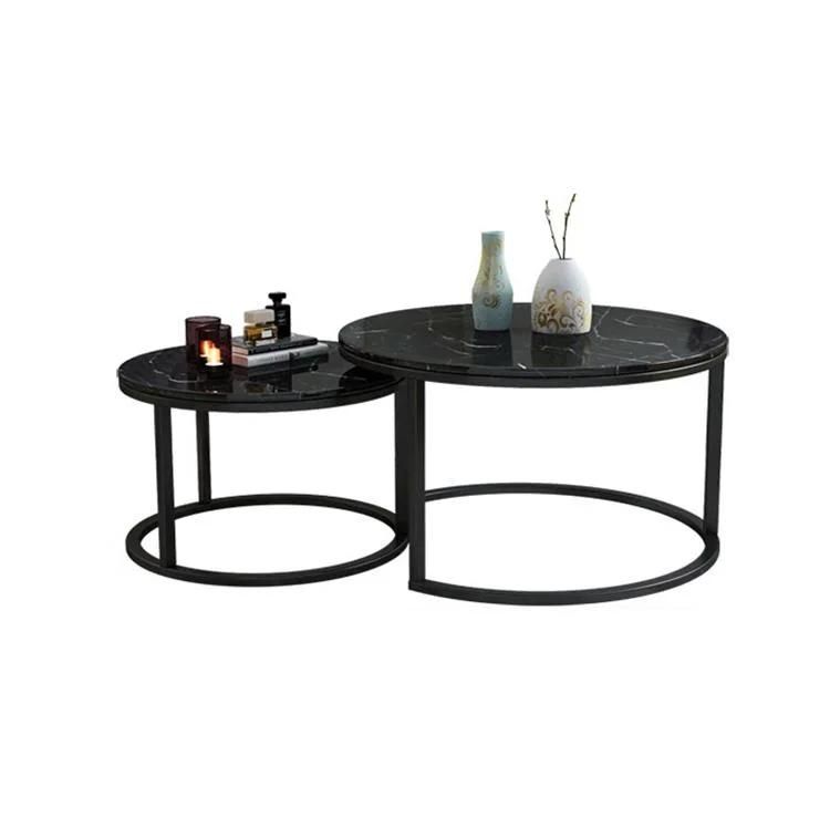 Modern Style Designs Cafe Table Luxury Dining Room Furniture Marble Top Stainless Steel Legs Table and Chair Sets Marble Coffee Table