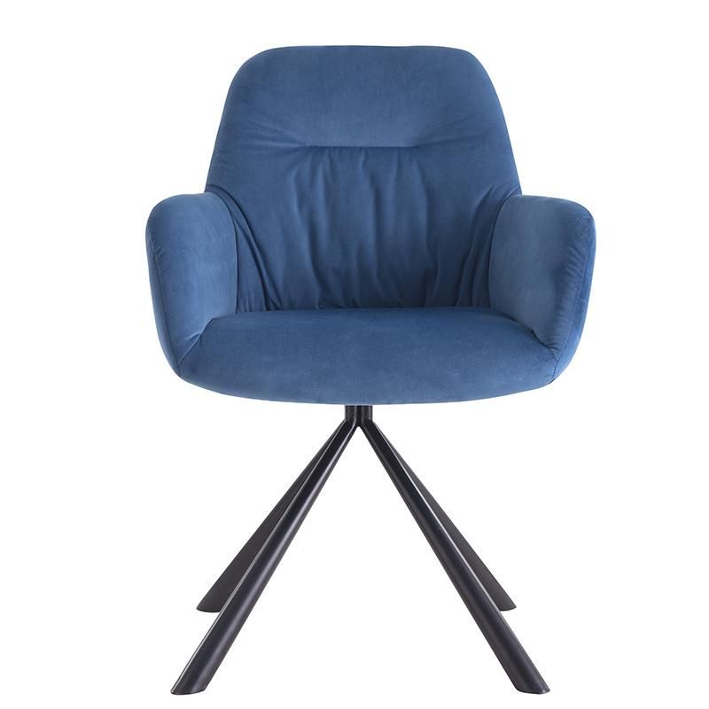 Velvet Dining Restaurant Chair Puffy Lacy Hebei Velvet Blue Dining Chair New Design