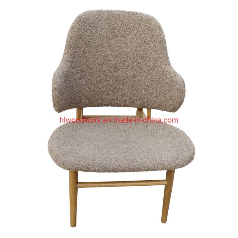 Magnate Chair Brown Teddy Velvet Solid Wood Teddy Velvet Dining Chair Wooden Chair Lounge Sofa Coffee Shope Arm Chair Living Room Sofa