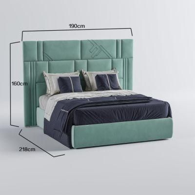 Italian High End Luxury Home Hotel Bedroom Furniture Set Popular Valia Fabric King Size Bed